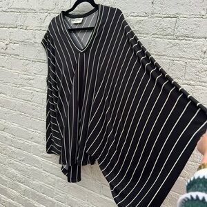 Balenciaga asymmetrical black and white striped top sz 38 (M)